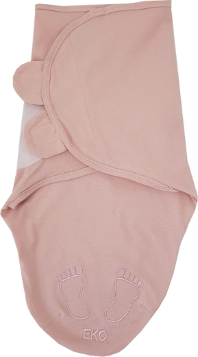 EKO Baumwoll-Pucktuch „Schnecke“ Powder Pink für Babys 3–6 kg