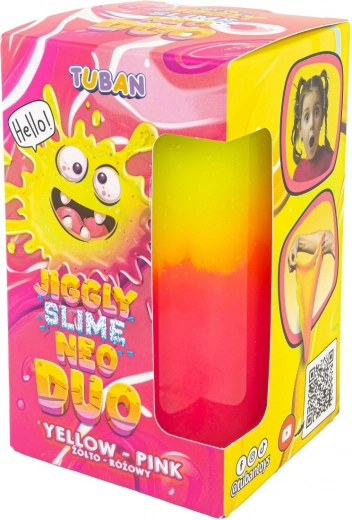Tuban Jiggly Slime Neo Duo zweifarbig 430 g gelb‑rosa