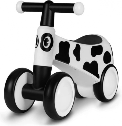 Laufrad LIONELO Sammy White Kuh-Motiv für Kinder