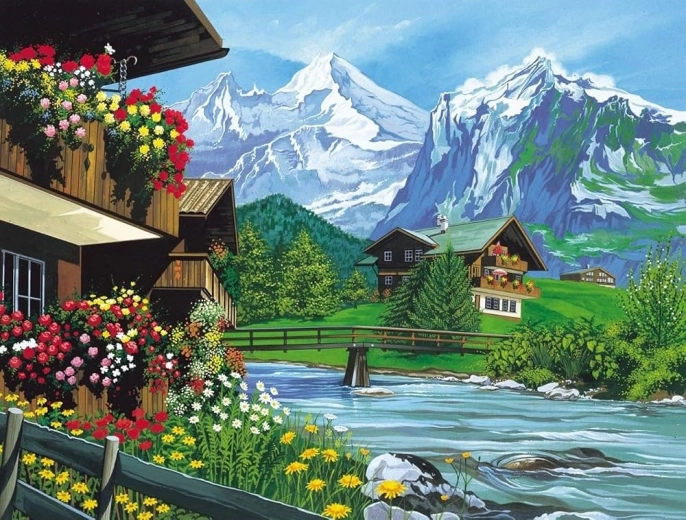 Norimpex Diamantmalerei Berghütte 30 × 40 cm