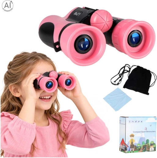 Kinderfernglas 8x21 mit Etui, rosa
