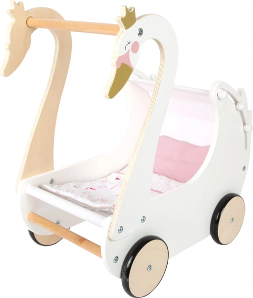 Kinderholzpuppenwagen Schwan