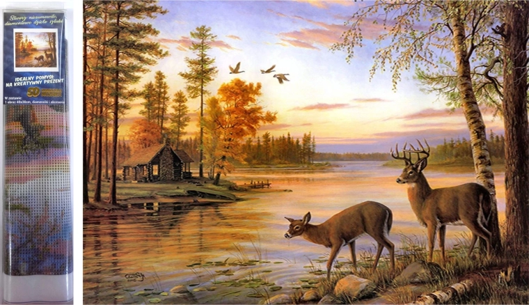 Norimpex Diamantmalerei Hirsche am See 30 × 40 cm