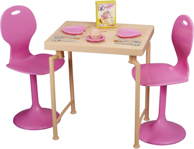 Ess-Set mit Tisch und zwei Stühlen