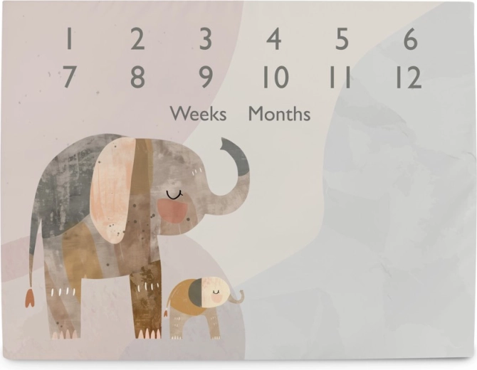 Ceba Baby Meilenstein-Fotomatte basic elephant family 92 × 72 cm