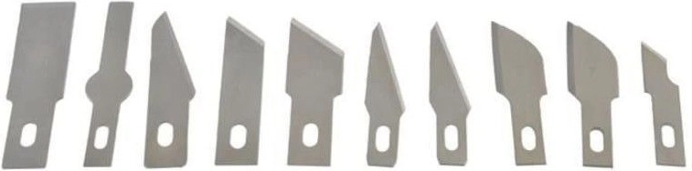 13 austauschbare Klingen in verschiedenen Formen