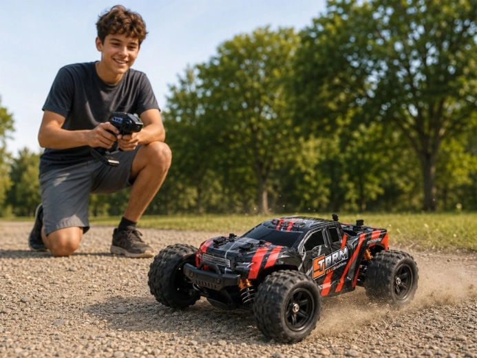 4WD, Stoßdämpfer und Offroad-Reifen für Stabilität