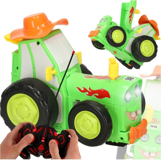 Springender, tanzender RC-Traktor mit Sound, grün