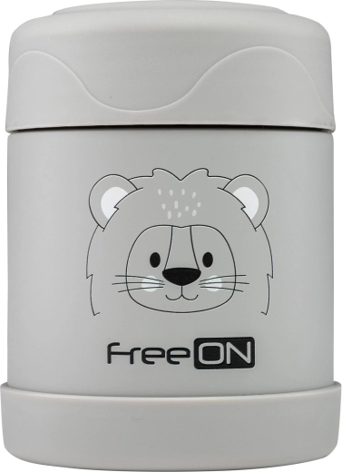 FreeON Edelstahl-Thermobehälter für Speisen 350 ml grau