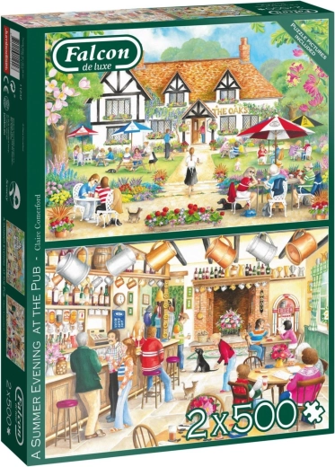 Falcon Sommerabend in der Kneipe Puzzle 2x500 Teile
