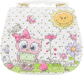 Kinderhandtasche mit Eulenmotiv weiß