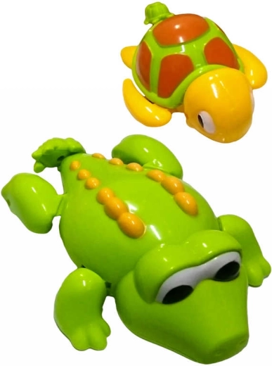 Aufzieh-Wasserspielzeug Krokodil oder Schildkröte 14 cm - 1 Stück