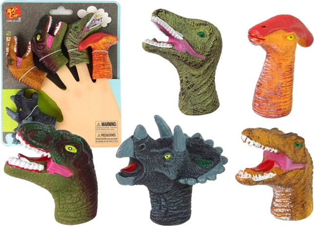 Bunte Fingerpuppen Dinosaurier, Set 5 Stk