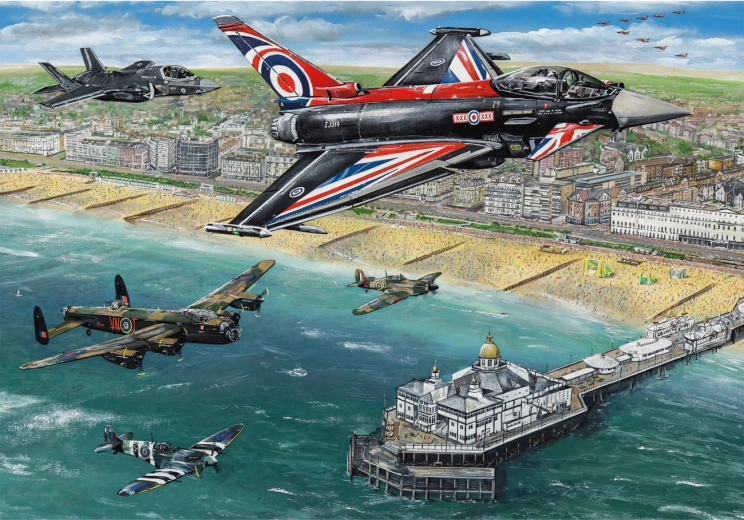 Puzzle Flugshow über Eastbourne 500 Teile GIBSONS