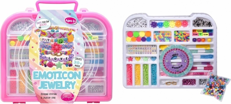 Perlenset im Koffer für die Herstellung von Armbändern und Halsketten