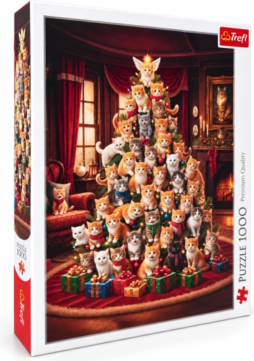 Trefl Puzzle Katzen-Weihnachtsbaum, 1000 Teile