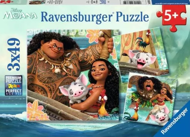 Ravensburger Puzzle Vaiana: Das Paradies hat einen Haken – 3×49 Teile