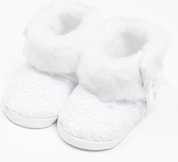 Baby-Winter-Spitzenstiefeletten New Baby, weiß, 0–3 Monate