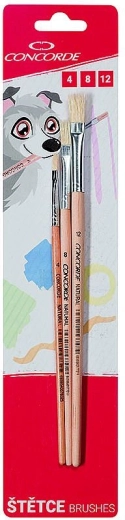 Flachpinsel-Set CONCORDE Natural, 3 Stk.