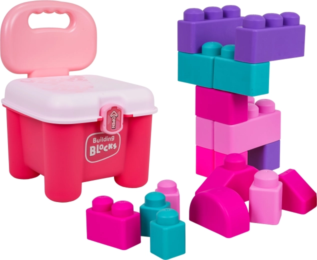 Set weicher Bausteine mit rosa Aufbewahrungssitz