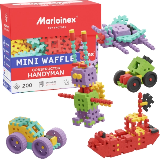 Konstruktionsspiel Mini Waffle Konstruktor Majster, 200 Teile, Marioinex