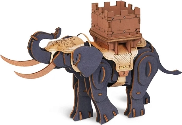 RoboTime 3D-Holzpuzzle Kampfelefant
