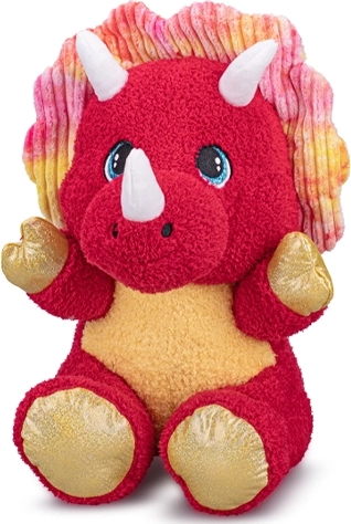 Plüsch-Triceratops sitzend, rot, 16,5 cm