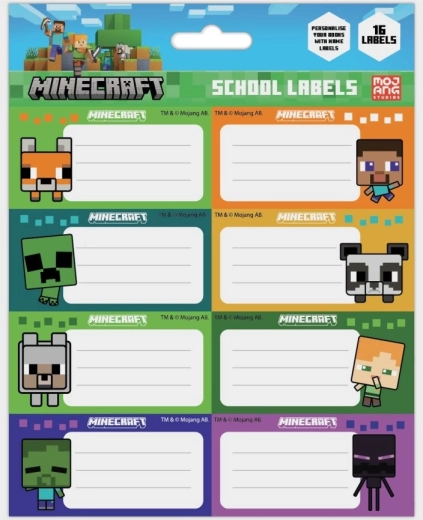 Minecraft Heftetiketten Chibi