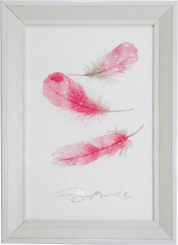 Bild mit bunten Federn 20 × 30 cm