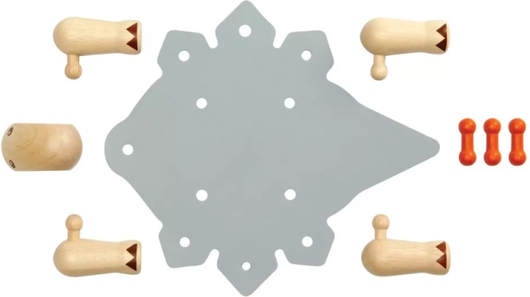 Verschiedene Materialien: Holz und Gummi