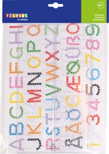 Bügelperlen-Unterlagen PLAYBOX - Buchstaben und Zahlen