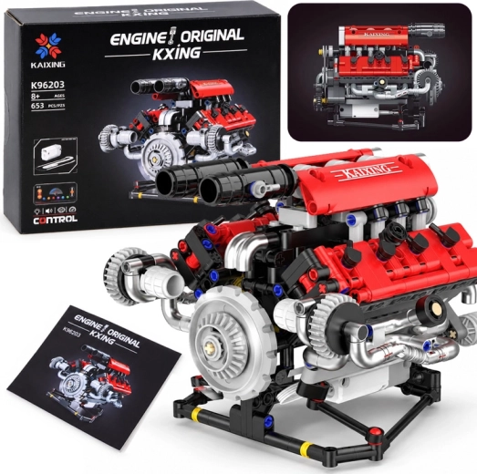 Technischer Bausatz: Bauen Sie einen V8-Motor mit Akku, 653 Teile