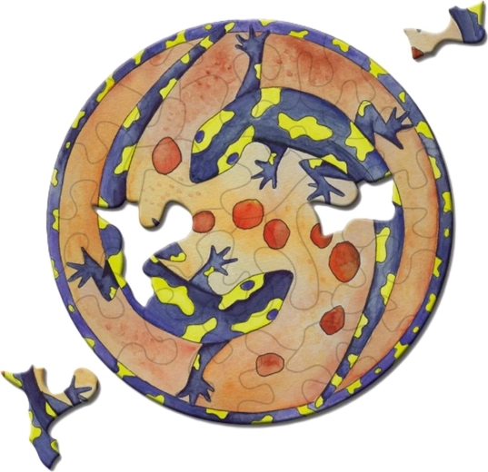 Rundes Puzzle CURIOSI Picoli – Salamander, 33 Teile