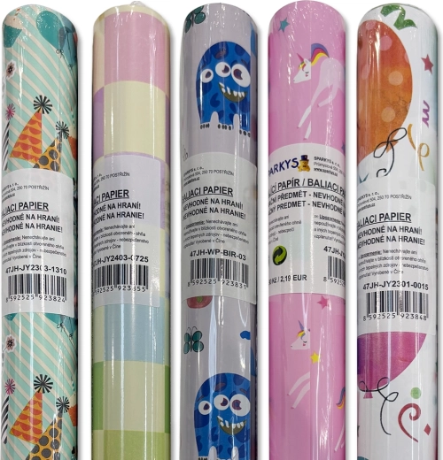 Geschenkpapier für Kinder 200 × 70 cm, verschiedene Motive