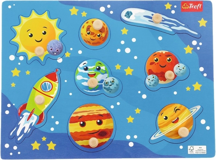 Holz-Steckpuzzle Kosmos, 8 Teile