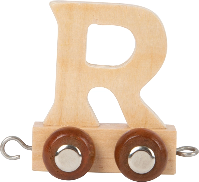 Holzwaggon mit dem Buchstaben R für Holzeisenbahn small foot