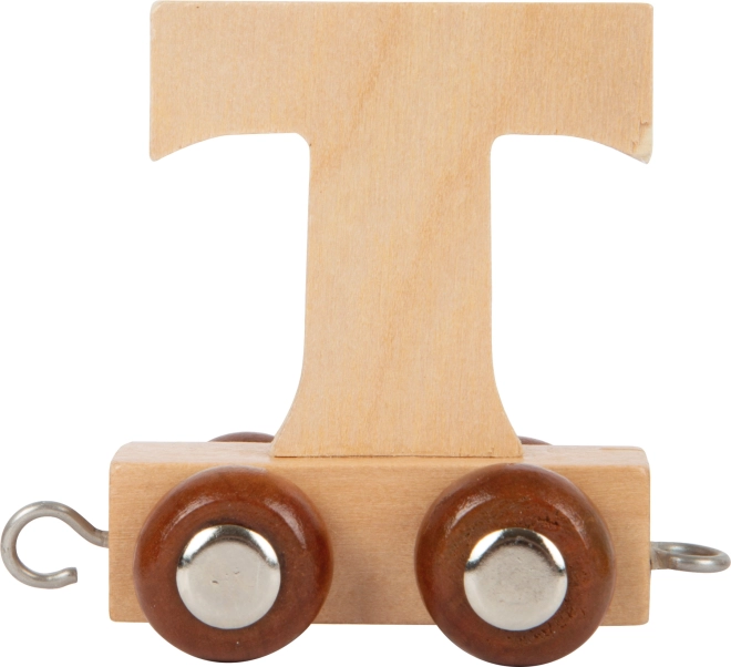 SMALL FOOT Holz-Waggon für die Holzeisenbahn – Buchstabe T