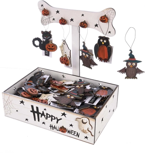 Hängende Halloween-Holzdekoration – 4 Varianten