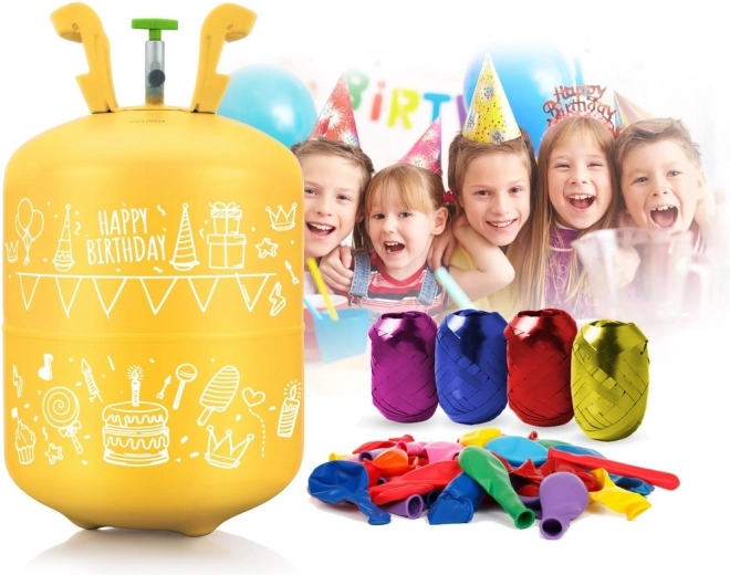 Alles in einem: Helium, Ballons und Band