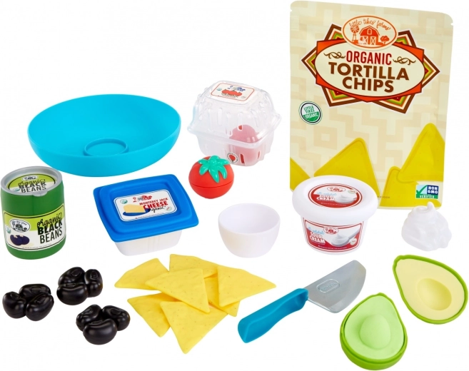 Alles für die Zubereitung von „Nachos“ an einem Ort