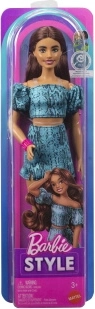 Mattel Barbie Fashionistas Sammler-Puppe mit dunklem Haar im zweiteiligen türkisfarbenen Outfit