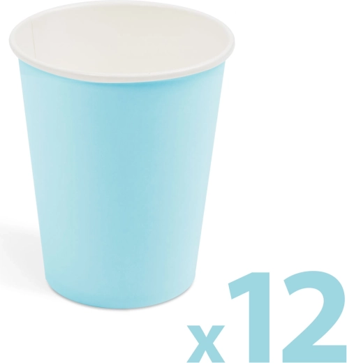 Blaue Pappbecher 250 ml, 12 Stück