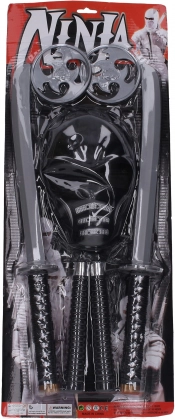 Ninja-Set: Maske und fünf Waffen für Kinder