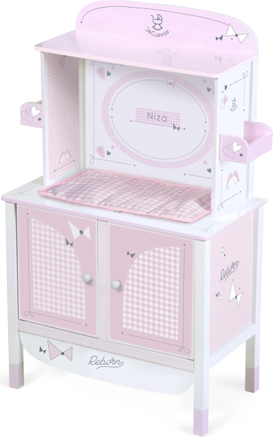 Holz-Kleiderschrank für Puppen mit Spiel-/Wickelzentrum Niza