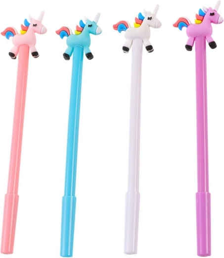 Kugelschreiber mit Einhorn, schwarze Mine 0,5 mm – Farb-Mix