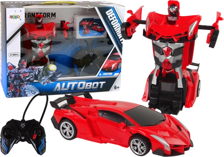 Transformierbares RC Auto-Roboter, rot