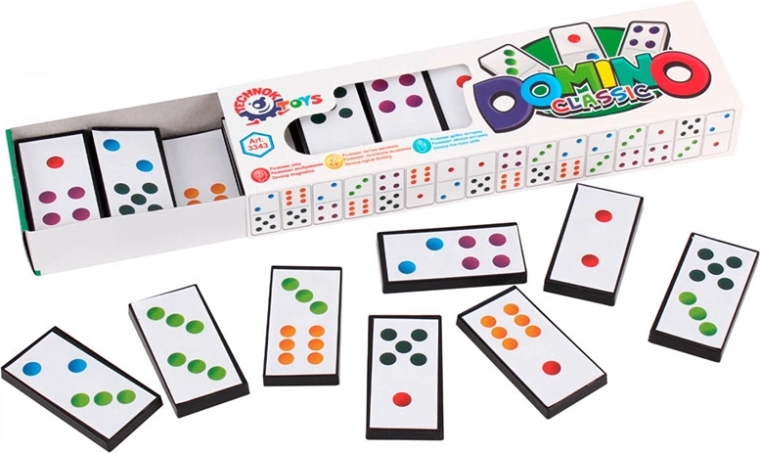 Klassisches Domino in einer Schachtel