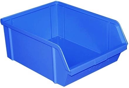 Ablagebox mit abgeschrägter Front 40 kg, 400 × 300 × 162 mm, blau