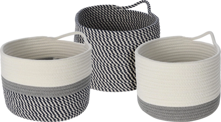 Runder Baumwollkorb 23 cm – Mix aus Farben und Dekoren