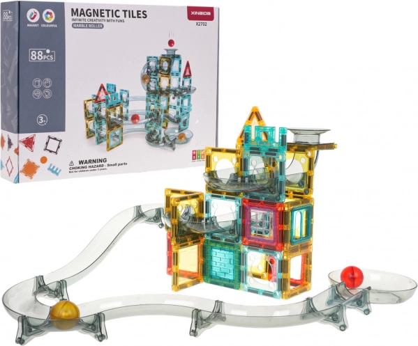 Magnetische Kugelbahn-Baukasten, 88 Teile